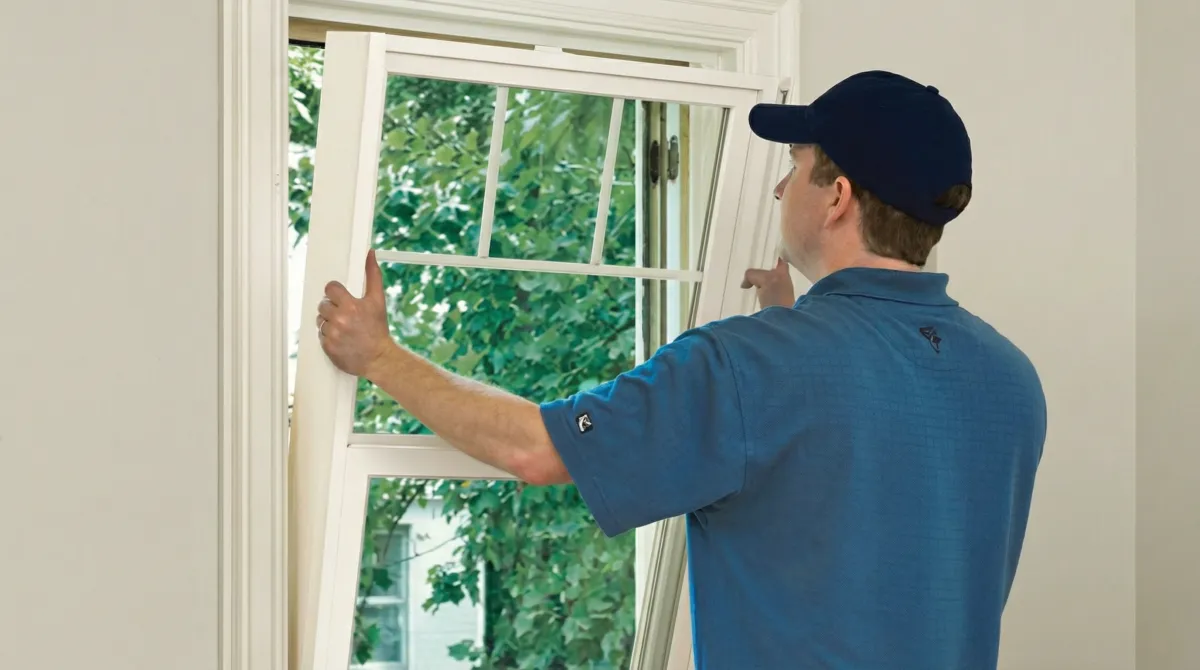 Professional contractors performing a residential window insulation and replacement service in Las Vegas, NV